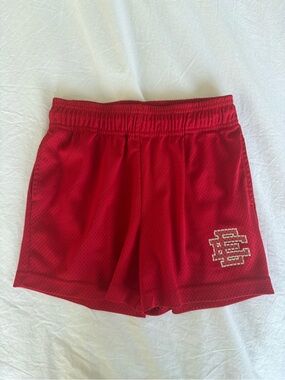 Rare Eric Emanuel Basic Mesh Kids Athletic Shorts Red / Red (Goji Berry Red), L